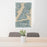 24x36 Bayonne New Jersey Map Print Portrait Orientation in Afternoon Style Behind 2 Chairs Table and Potted Plant