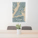24x36 Bayonne New Jersey Map Print Portrait Orientation in Afternoon Style Behind 2 Chairs Table and Potted Plant