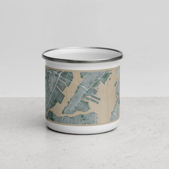 Front View Custom Bayonne New Jersey Map Enamel Mug in Afternoon