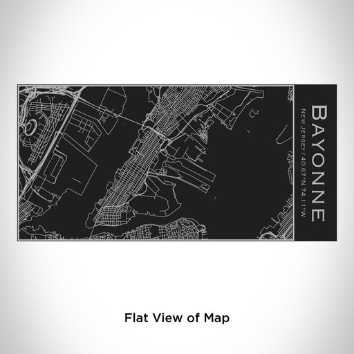 Rendered View of Bayonne New Jersey Map Engraving on 17oz Stainless Steel Insulated Cola Bottle in Black