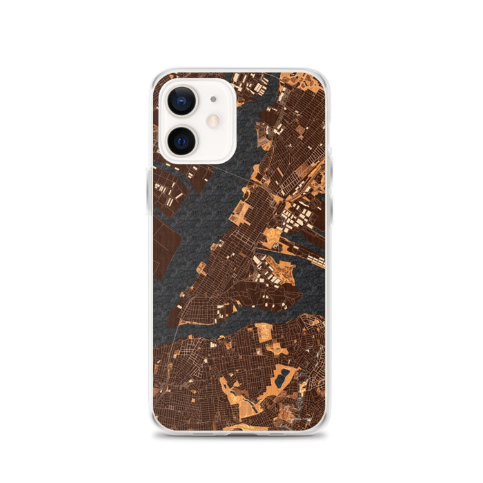 Custom Bayonne New Jersey Map iPhone 12 Phone Case in Ember