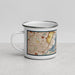 Left View Custom Bayonne New Jersey Map Enamel Mug in Woodblock