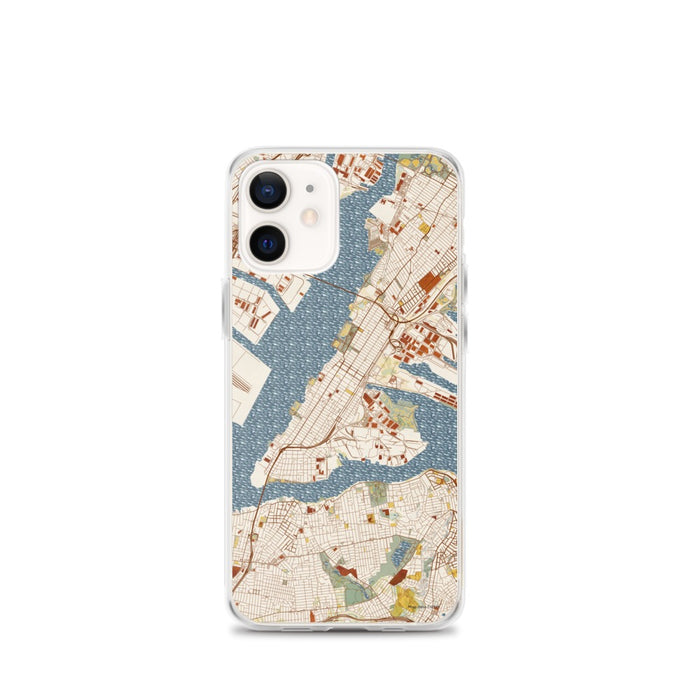 Custom Bayonne New Jersey Map iPhone 12 mini Phone Case in Woodblock