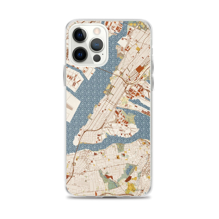 Custom Bayonne New Jersey Map iPhone 12 Pro Max Phone Case in Woodblock