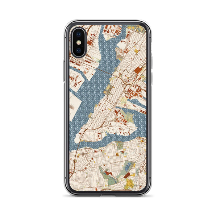 Custom Bayonne New Jersey Map Phone Case in Woodblock