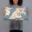 Person holding 20x12 Custom Bayonne New Jersey Map Throw Pillow in Woodblock
