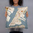 Person holding 18x18 Custom Bayonne New Jersey Map Throw Pillow in Woodblock