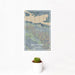 12x18 Bay Point California Map Print Portrait Orientation in Afternoon Style With Small Cactus Plant in White Planter