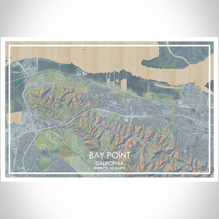Bay Point California Map Print Landscape Orientation in Afternoon Style With Shaded Background