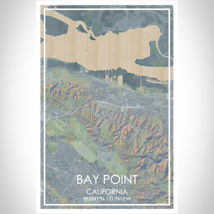 Bay Point California Map Print Portrait Orientation in Afternoon Style With Shaded Background