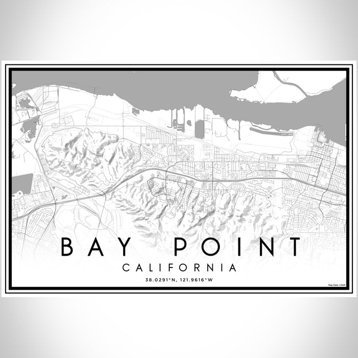 Bay Point California Map Print Landscape Orientation in Classic Style With Shaded Background