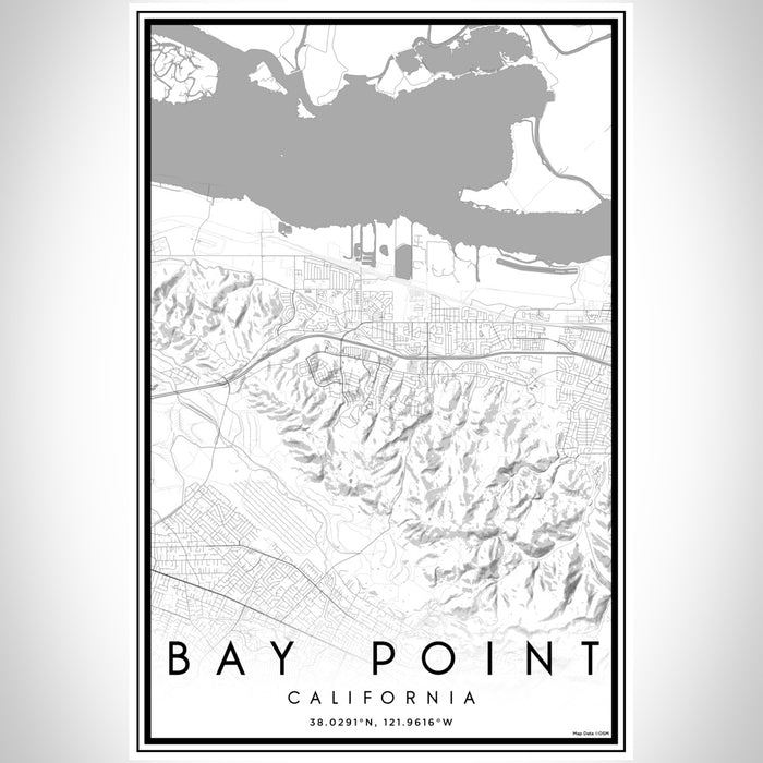 Bay Point California Map Print Portrait Orientation in Classic Style With Shaded Background