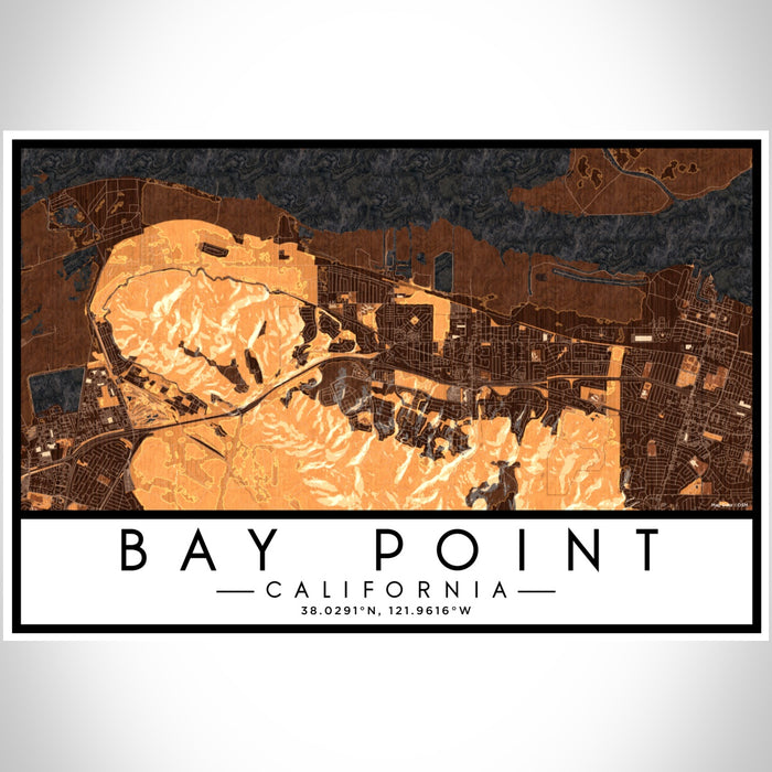 Bay Point California Map Print Landscape Orientation in Ember Style With Shaded Background