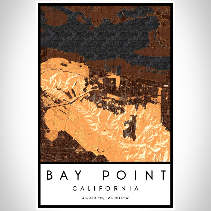 Bay Point California Map Print Portrait Orientation in Ember Style With Shaded Background