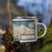 Right View Custom Bay Point California Map Enamel Mug in Woodblock on Grass With Trees in Background