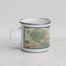 Left View Custom Bay Point California Map Enamel Mug in Woodblock