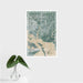16x24 Baytown Texas Map Print Portrait Orientation in Afternoon Style With Tropical Plant Leaves in Water