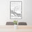 24x36 Baytown Texas Map Print Portrait Orientation in Classic Style Behind 2 Chairs Table and Potted Plant