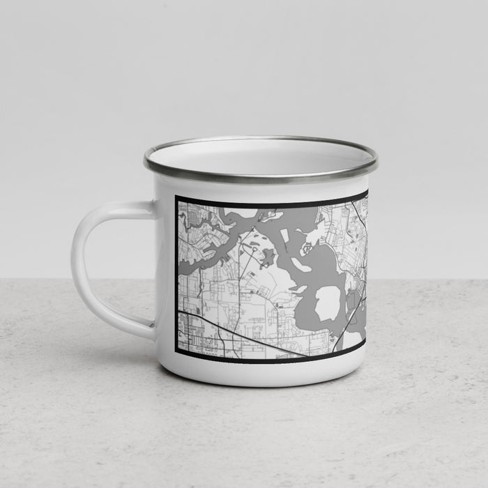 Left View Custom Baytown Texas Map Enamel Mug in Classic