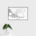 16x24 Baytown Texas Map Print Landscape Orientation in Classic Style With Tropical Plant Leaves in Water