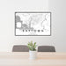 24x36 Baytown Texas Map Print Landscape Orientation in Classic Style Behind 2 Chairs Table and Potted Plant