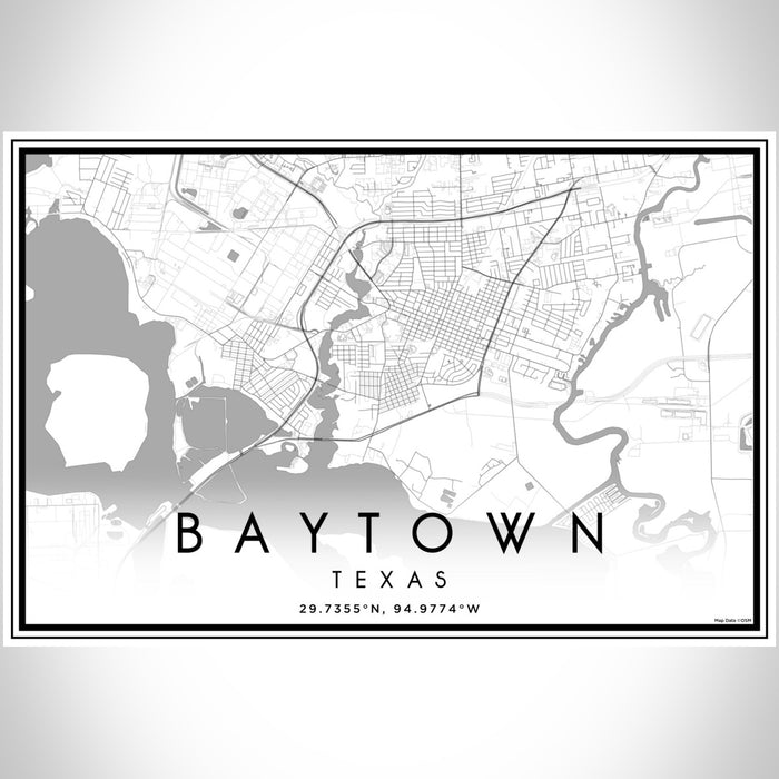 Baytown - Texas Map Print in Classic โ JACE Maps