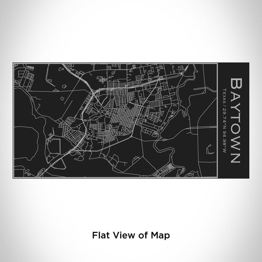 Rendered View of Baytown Texas Map Engraving on 17oz Stainless Steel Insulated Cola Bottle in Black
