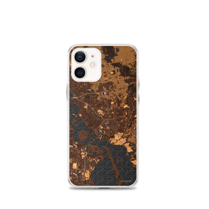 Custom Baytown Texas Map iPhone 12 mini Phone Case in Ember