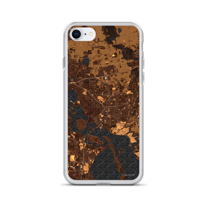 Custom Baytown Texas Map iPhone SE Phone Case in Ember