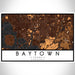 Baytown Texas Map Print Landscape Orientation in Ember Style With Shaded Background