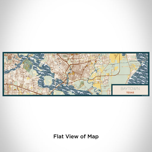 Flat View of Map Custom Baytown Texas Map Enamel Mug in Woodblock