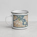 Left View Custom Baytown Texas Map Enamel Mug in Woodblock