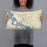 Person holding 20x12 Custom Baytown Texas Map Throw Pillow in Woodblock