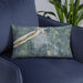 Custom Beardstown Illinois Map Throw Pillow in Afternoon on Blue Colored Chair