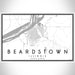 Beardstown Illinois Map Print Landscape Orientation in Classic Style With Shaded Background
