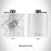 Rendered View of Beardstown Illinois Map Engraving on 6oz Stainless Steel Flask in White