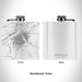 Rendered View of Beardstown Illinois Map Engraving on 6oz Stainless Steel Flask in White