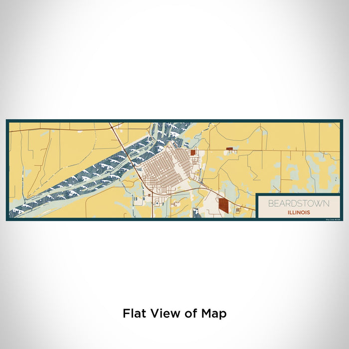 Flat View of Map Custom Beardstown Illinois Map Enamel Mug in Woodblock