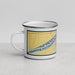 Left View Custom Beardstown Illinois Map Enamel Mug in Woodblock