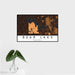 16x24 Bear Lake Wisconsin Map Print Landscape Orientation in Ember Style With Tropical Plant Leaves in Water