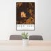 24x36 Bear Lake Wisconsin Map Print Portrait Orientation in Ember Style Behind 2 Chairs Table and Potted Plant