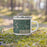Right View Custom Bear Lake Wisconsin Map Enamel Mug in Afternoon on Grass With Trees in Background