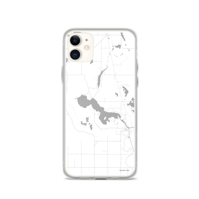Custom iPhone 11 Bear Lake Wisconsin Map Phone Case in Classic