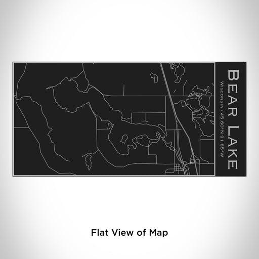 Rendered View of Bear Lake Wisconsin Map Engraving on 17oz Stainless Steel Insulated Cola Bottle in Black