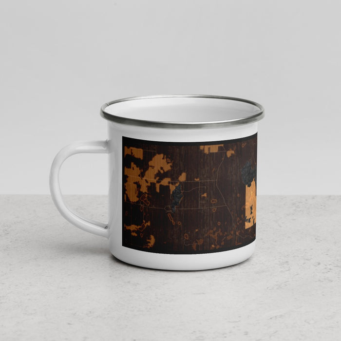 Left View Custom Bear Lake Wisconsin Map Enamel Mug in Ember