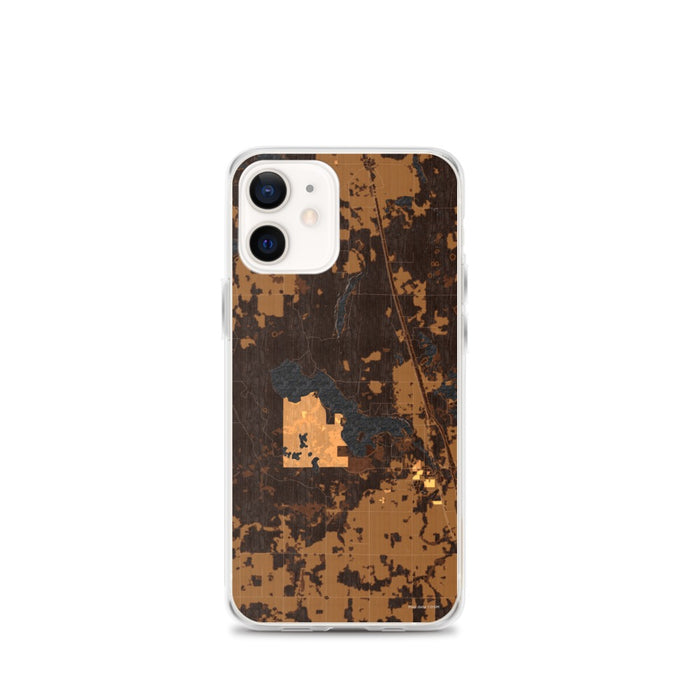 Custom iPhone 12 mini Bear Lake Wisconsin Map Phone Case in Ember
