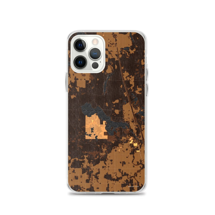 Custom iPhone 12 Pro Bear Lake Wisconsin Map Phone Case in Ember