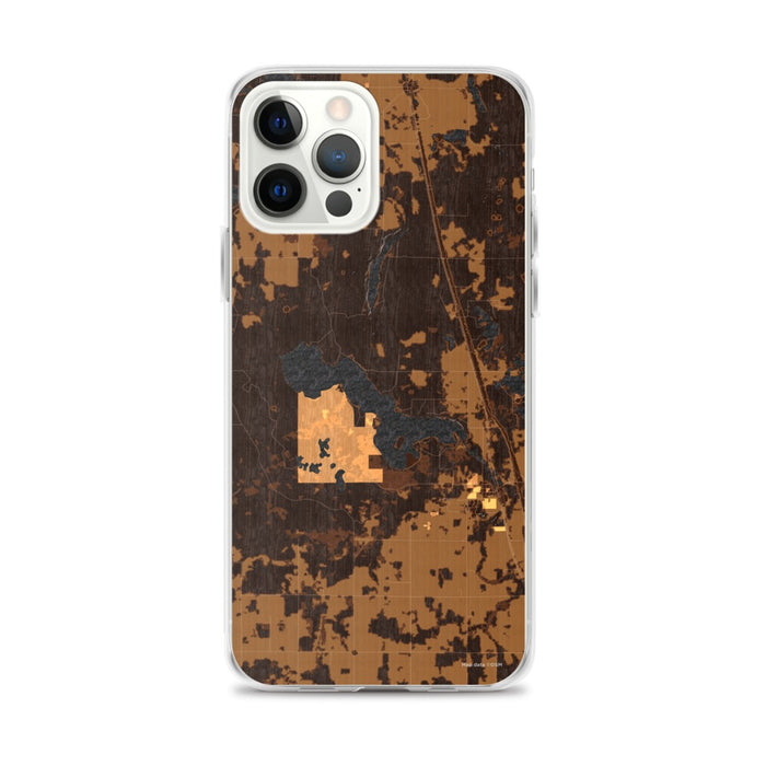 Custom iPhone 12 Pro Max Bear Lake Wisconsin Map Phone Case in Ember