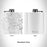 Rendered View of Bear Lake Wisconsin Map Engraving on 6oz Stainless Steel Flask in White