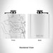Rendered View of Bear Lake Wisconsin Map Engraving on 6oz Stainless Steel Flask in White